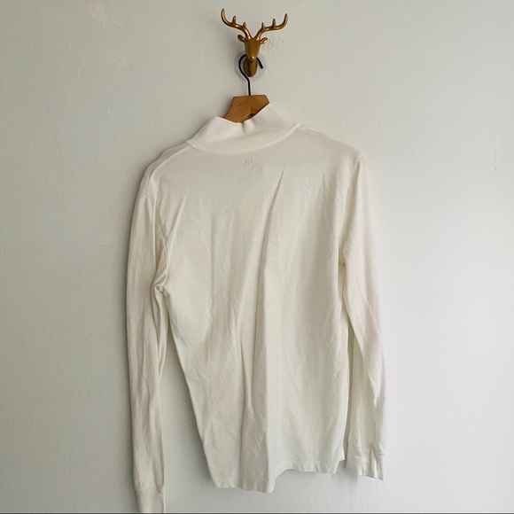 Gap Long Sleeve Polo Shirt White Size Medium - Picture 3 of 5